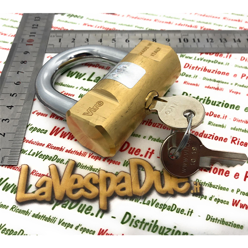Lucchetto 70 mm cilindrico VIRO ANTIFURTO VESPA per catena APE LAMBRETTA PIAGGIO CIAO SI BRAVO BOXER