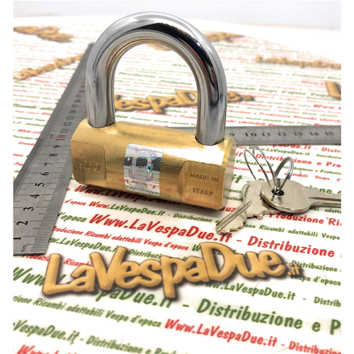 Lucchetto 70 mm cilindrico VIRO ANTIFURTO VESPA per catena APE LAMBRETTA PIAGGIO CIAO SI BRAVO BOXER