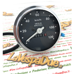 Contachilometri Cromato per VESPA 50 125 PK S SS scala 120 Km/h completo di guarnizione r.o. 179151 178864 196894 196895 196905 197019