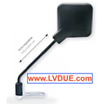 Espejo retrovisor IZQUIERDO NEGRO CUADRADO para VESPA 50 125 150 180 200 PX PE SPRINT completo con soporte
