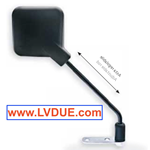 Retrovisor cuadrado negro derecho para Vespa 50 125 150 180 200 PX PE SPRINT completo con soporte