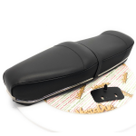 Sillín NEGRO para LAMBRETTA MK 3 PEGASO estilo PEGASUS con molduras laterales cromadas para LI SPECIAL SX TV 3ª SERIE