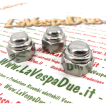 Juego de 3 tuercas pulidas para fijación de buje delantero LAMBRETTA 200
