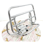 Portaequipajes trasero cromado con laterales plegables para VESPA 50, 125, 150, ET2 y ET4