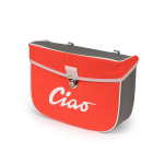 Rear side bag for PIAGGIO CIAO mopeds, grey and orange colour