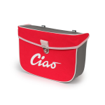Rear side bag for PIAGGIO CIAO mopeds, grey and red colour