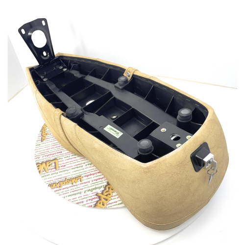 Selle de fauteuil de luxe KING size BEIGE NUVOLATO pour VESPA 80 125 150 200 PX PE ARCOBALENO GT GTR complète avec serrure