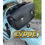 Bolsa para maleta superior con escudo frontal negro VESPA 125 150 SUPER SPRINT VELOCE GT GTR GL con bandolera PRODUCTO ARTESANAL ITALIANO
