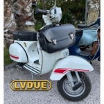 Black front shield top case bag VESPA PX PE T5 ARCOBALENO 80 125 150 200 with shoulder strap ITALIAN ARTISAN PRODUCT