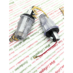 Coppia frecce indicatori di direzione terminali al manubrio 6 volt VESPA 50 125 150 160 180 200 PRIMAVERA ET3 VNB VBB TS SPRINT SUPER GS GL SS bianche