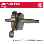 Albero Motore UTM TORTOSA per VESPA APE 50 125 PK XL Mofdifica Anticipato cono 20 corsa 52 spinotto 15 mm