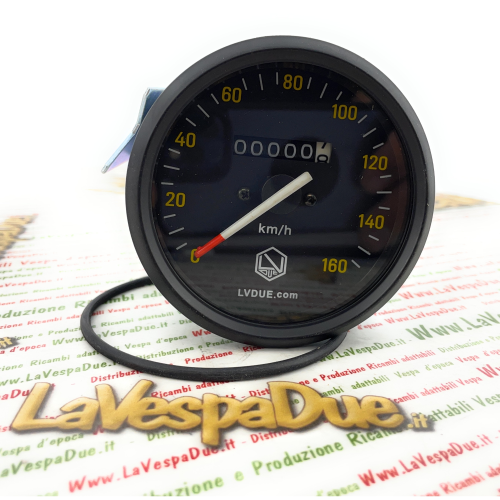 Échelle de compteur de vitesse noire 160 km/h LVDUE VESPA PX PE 80 125 150 200 première série clé sur guidon P150 SP 200 E avec cadre noir ro 190523