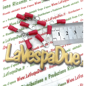 Lot de 10 cosses à œillet Ø 4 mm avec gaine isolante pour câbles jusqu'à 4 mm pour systèmes électriques VESPA APE LAMBRETTA PIAGGIO