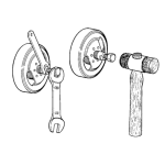 Extracteur de vilebrequin cyclomoteur Ø 22 mm pas 1 pour PIAGGIO CIAO SI BRAVO BOXER