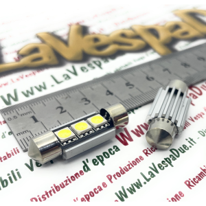 2 CANBUS LED bulbs 12 Volt torpedo with SV 8.5 connection 36 mm long white color 6000° k 1.5 W for VESPA LAMBRETTA APE Motorcycles and cars