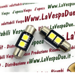 2 CANBUS LED bulbs 12 Volt torpedo with SV 8.5 connection 31 mm long white color 6000° k 1.4 W for VESPA LAMBRETTA APE Motorcycles and cars