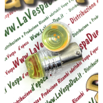 2 Yellow LED bulbs with BA15S socket 12 Volt yellow color 6000° k 1.5 W for VESPA LAMBRETTA APE Motorcycles and cars