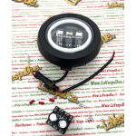 IRON led 6500 K EVOK front headlight optical group for VESPA 50 125 HP FL FL2 AUTOMATICA from 1989 to 1997 ro 265940 ANGEL EYES with conversion circuit from 6 V to 12 V dc and from 12 V ac to 12 V dc and anti-flicker