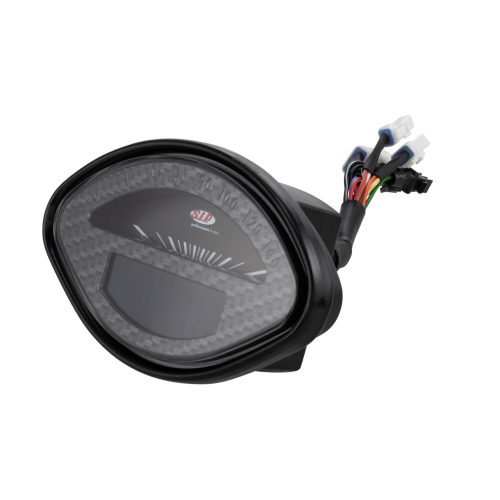 SIP 50000760 2.0 CARBON LOOK VESPA 125 150 160 180 GT VBA VBB GL GS SPRINT SS compteur de vitesse en forme de coquille cadran noir LCD noir 20 fonctions numérique analogique