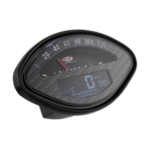 SIP 50000760 2.0 CARBON LOOK VESPA 125 150 160 180 GT VBA VBB GL GS SPRINT SS compteur de vitesse en forme de coquille cadran noir LCD noir 20 fonctions numérique analogique