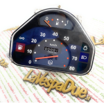 CONTACHILOMETRI 80 KM/h per Vespa HP 4 FL V FL2 50 90 125 SPEEDMATIC AUTOMATICA numeri bianchi con logo LVDUE adat. r.o. 290475 269576 269567 265909 