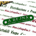Targhetta verde A. REJNA MILANO per LAMBRETTA e VESPA 50 125 150 PX SPRINT GL GTR TS VBA VBB VNB   