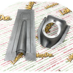 Square shield grille nose and 3-hole horn holder VESPA 50 90 125 SS NLR VMA1T PREMIUM Italian quality sheet metal nose and steering cover