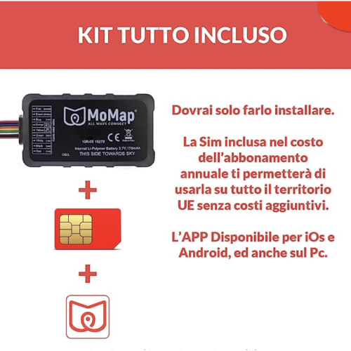 MoMap GPS-Ortungsgerät für Vespa Ape Lambretta Moto Quod Boot