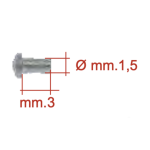 10 Nieten zur Befestigung des vorderen Schriftschilds 1,5 x 3 mm VESPA 98 125 150 VNA VNB VBB V1T A V33T VL VN VM von 1946 bis 1962 - LAMBRETTA - italienisches Produkt aus Aluminium