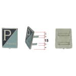 Scudetto smaltato anteriore PIAGGIO in metallo VESPA 125 VU1T U VN1 VN2 modello a 7 listelli strisce pedana dal 1955 al 1957 