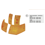 Kit 4 corpi catarinfrangenti frecce SIEM omologate per VESPA PX 80 100 125 150 200 E ARCOBALENO T5 anteriore e posteriori r.o. 185976 185977 185978 185979 196896 196897 196898 196899