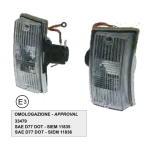 Coppia frecce anteriori SIEM per VESPA PX 80 100 125 150 180 200 E ARCOBALENO T5 r.o. 638761 638762 omologate gemme bianche e cornice cromata