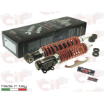 Kit amortiguadores delanteros y traseros CARBONE SPORT TUNING rojos para VESPA 125 150 ET4 LX LXV regulables con 3 configuraciones completo con accesorios para revisión y restauración