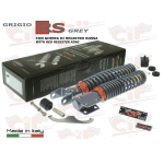 Kit amortiguadores delanteros y traseros CARBONE SPORT RS GREY VESPA PX PE 80 125 150 200 ARCOBALENO T5 regulables con 3 configuraciones completo con accesorios para revisión y restauración