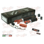 Kit amortiguadores delanteros y traseros CARBONE SPORT TUNING para VESPA 50 90 125 NLR SPECIAL ET3 PRIMAVERA regulables con 3 configuraciones completo con accesorios para revisión y restauración