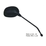Specchio specchietto retrovisore destro per PIAGGIO APE 50 FL3 r.o. 565062 stelo ø 10 mm filetto M8 x 1,25
