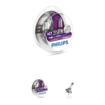 Set of 2 PHILIPS H7 VISION PLUS 12V 55W halogen lamp bulbs PX26D socket with quartz glass Ref.Philips: 12972VPS2