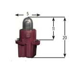 HERT DASHBOARD BROWN PIAGGIO 12 Volt 1,2 W Glühbirne für VESPA APE Lampe für Warnleuchten und Tankanzeige, Tachometer und Instrumentierung