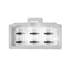 Connettore rettangolare femmina con asola 6 fori e faston maschi medi VESPA APE LAMBRETTA CIAO SI BRAVO BOXER presa di contatto per spinotto connettore commutatori impianti elettrici applicazioni varie