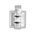 Connettore rettangolare femmina con linguetta 2 fori e faston maschi medi VESPA APE LAMBRETTA CIAO SI BRAVO BOXER presa di contatto per spinotto connettore commutatori impianti elettrici applicazioni varie