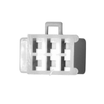 Connettore rettangolare maschio con asola 6 fori e faston femmina mini VESPA APE LAMBRETTA CIAO SI BRAVO BOXER presa di contatto per spinotto connettore commutatori impianti elettrici applicazioni varie