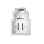 Connettore rettangolare femmina con asola 3 fori e faston maschi medi VESPA APE LAMBRETTA CIAO SI BRAVO BOXER presa di contatto per spinotto connettore commutatori impianti elettrici applicazioni varie