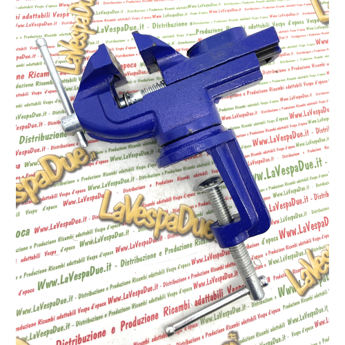 Tornillo de banco con base giratoria, mordazas de 6 cm de largo, 1,35 kg para VESPA, APE, LAMBRETTA, coche, moto, scooter, bricolaje