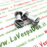Pair of chromed metal screws with slotted head for lever fixing for VESPA VNA1T VNA2T VNB1T VNB2T GS 150 VS1T external cables ro 610328M screw Italian manufacture