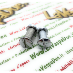 Paire de vis en métal chromé à tête fendue pour fixation de levier pour VESPA 98 V98T 125 Bacchetta V1T V15T V30 V33 VU1T U APE 125 A1T a A15T 150 AB1T AB2T ro 610326M vis fabriquée en Italie