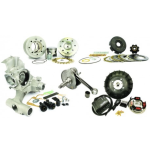 Kit motor MASTER válvula rotativa PINASCO 26484231 260cc para VESPA PX PE 125 150 200 completo con grupo térmico, cárter motor, eje estriado, embrague estriado, encendido específico Flytech