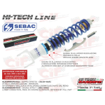 Amortiguador trasero regulable SEBAC HI-TECH para VESPA 50 90 NLR SPECIAL ET3 PRIMAVERA 80 125 150 200 PX PE ARCOBALENO T5 SPRINT VELOCE RALLY GL GTR TS blanco y azul