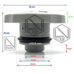 Tappo serbatoio grigio completo di guarnizione per PIAGGIO 50 BOXER qualità Italiana r.o. 123755 ciclomotore 