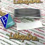 Kit Griglia Nasello Scudetto Scritta Adesiva VESPA PX 80 125 150 200 MY Copristerzo Calandra Cromata r.o. 576967