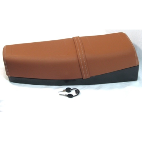 Sella di colore cuoio lunga per VESPA PK XL 50 125 con gonnellino 